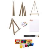 Açılır Kapanır Katlanır Mini Şövale 25x35 Tuval Rich Funny Kıds Akrilik 6 * 15 Başlangıç Sıralı Set