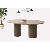 Açılır Oval Picasso Cappicino Yemek Masası Mdf Mutfak,Salon,Yemek Odası Masası