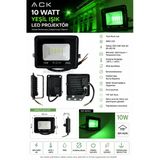 Ack 10W Yeşil Led Projektör Dob Smd Ip65 900Lm (10 Watt 220 Volt)