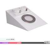 ACK 2.5W LED Çift Prizli Tezgah Altı Armatür Beyaz Kasa 6500K Beyaz Işık - 6500K - Beyaz
