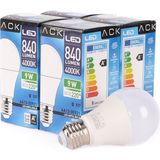 Ack 9W LED Ampul 4000K Günışığı E27 4'lü Eko Paket - Gün Işığı