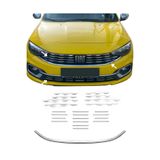 Ack Dizayn Fiat Egea 2020+ Full Ön Krom Set Panjur Kromu+ Panjur Çıtası "u"+ Tampon Çıtası 23 Parça Set