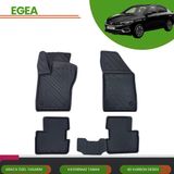 Ack Dizayn Fiat Egea Sedan 2015+ 4d Araca Özel Havuzlu Paspas Takımı (Karbon) - Siyah