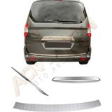 Ack Dizayn Ford Courier 2014-2023 3'lü Krom Arka Set (Tampon Üstü Koruma-Bagaj Çıtası-Bagaj Alt Çıtası) A+