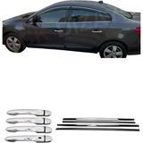 Ack Dizayn Renault Fluence Krom Cam Çıtası + Tek Sensör Kapı Kol A+ Paslanmaz Çelik