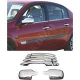 Ack Dizayn Renault Megane 2 Araca Özel Krom Ayna Kapağı + Krom Kapı Kol 2'li Set A+