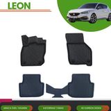 Ack Dizayn Seat Leon 2022+ Araca Özel 4d Havuzlu Paspas Takımı (Karbon) - Siyah