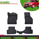 Ack Dizayn Skoda Kamiq 2019+ Araca Özel Üretim 4d Havuzlu Paspas Takımı (Karbon) - Siyah
