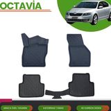 Ack Dizayn Skoda Octavia 2013-2018 Araca Özel 4d Havuzlu Paspas Takımı (Karbon) - Siyah