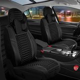 Ack ford Focus 3 Uyumlu Lüks Deri Oto Koltuk Kılıfı Ön/arka Set Siyah