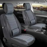 Ack ford Focus 3 Uyumlu Yarı Deri Oto Koltuk Kılıfı Ön-Arka Set Anka Füme