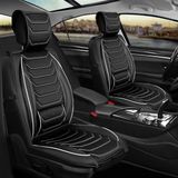Ack geely Emgrand Uyumlu Yarı Deri Oto Koltuk Kılıfı Ön-Arka Set Anka Siyah-Beyaz - Siyah - Beyaz