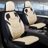 Ack Kia Stonic Uyumlu Lüks Deri Oto Koltuk Kılıfı Tam Takım Clas Bej-Siyah - Bej - Siyah