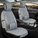 Ack renault Megane 3 Uyumlu Yarı Deri Oto Koltuk Kılıfı Ön-Arka Set Anka Gri