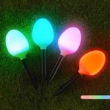 Ack Rgb Solar LED Bahçe Armatürü 4''lü Dekoratif Kazıklı Güneş Enerjili Çim Armatürü - Renkli