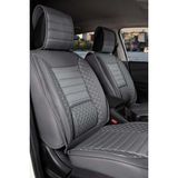 ACK Store dacia Sandero Stepway Uyumlu Yarı Deri Oto Koltuk Kılıfı Bel Destekli Füme Elva Seri