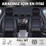 ACK Store Fiat Albea Uyumlu Yarı Deri Oto Koltuk Kılıfı Ön/arka 5 Li Set Norm Siyah-Beyaz - Siyah - Beyaz