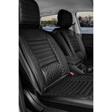 ACK Store nissan Note Eski Uyumlu Yarı Deri Oto Koltuk Kılıfı Bel Destekli Siyah Elva Seri