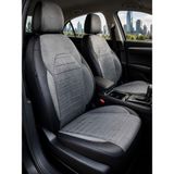 ACK Store Renault Clio 4 Uyumlu Deri Detaylı Oto Koltuk Kılıfı 5li Set Loren Seri Siyah-Füme - Siyah - Füme