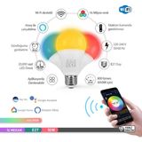 Ack Wi-Fi Akıllı LED Ampul, Ayarlanabilir RGB Ampul, Uzaktan Kontrollü - Beyaz - 1 - 10 W
