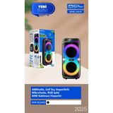 Acl 60W Bluetooth Hoparlör Mikrofonlu RGB Işıklı 4000 mAh Taşıma Sapı ile Büyük Boy Acs-26