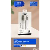 ACL 62DV PD 3A Çinko Alaşımlı Silikon Telli 1.2 mt Type-C Şarj USB Kablo