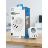 Acl AC-115 2500W 3.4A 2 Usb-A 1 Type-C 1 Soket Akım Korumalı Şarj Adaptörü Priz Çoğaltıcı - Beyaz