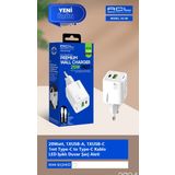ACL AC-96 20 W 1xUSB-A 1xUSB-C 1 mt Type-C to Type-C Kablo Duvar Şarj Aleti