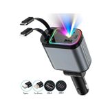 ACL ACC-01 RGB Işıklı 66W Araç Şarj Cihazı | 4in1 Geri Çekilebilir Kablo | Type-C + Lightning | Yıld