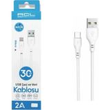 Acl Ack-28 Mikro USB Kablo 2A Mikro Hızlı Şarj ve Veri Kablosu - Beyaz