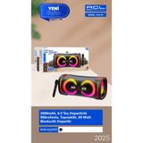 Acl Acs-20 - 60W Gücünde 2x6.5”inç Hoparlörlü Mikrofonlu, Taşınabilir Parti Hoparlörü Bluetooth - Siyah
