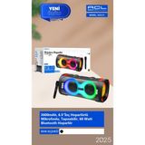 Acl Acs-21 - 60W Gücünde 2x6.5”inç Hoparlörlü Mikrofonlu, Taşınabilir Parti Hoparlörü Bluetooth - Siyah