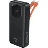 Acl PW-140 20000MAH Powerbank Dahili Usb-C ve Lightning Kablolu 22.5W Hızlı Şarj 3A Çıkışlı Taşınabilir Şarj Cihazı - Siyah