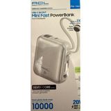 Acl PW-146 10000 Mah Mini Powerbank Dahili Usb-C Kablolu 20W Hızlı Şarj Güç Bankası - Beyaz