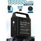Acl PW-155 100.000MAH Taşınabilir Enerji Istasyonu Powerbank 22.5W Hızlı Şarj | Dahili Lightning + Type-C + USB Kablo | LED Kamp Feneri | 4 USB Çıkış | Dijital Ekran - Siyah