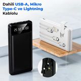 ACL Pw-82 10.000MAH Powerbank Çoklu Şarj Kablolu, Taşınabilir Şarj Cihazı