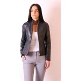 Aclassics Hakiki Deri Hakim Yaka Slim Lacivert Ceket - 2XL