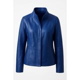 Aclassics Kadın Parlement Hakim Yaka Hakiki Deri Casual Slim Ceket - 3XL