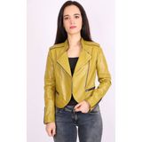 Aclassics Sarı Hakiki Deri Hakim Yaka Kısa Spor Mont - 2XL