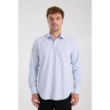 Aclub AC10080 Oxford Pamuk Karışımlı Slim Fit Açık Mavi Klasik Yaka Erkek Çizgili Gömlek
