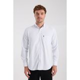 Aclub AC10082 Oxford Pamuk Karışımlı Regular Fit Açık Mavi Düğmeli Yaka Erkek Kareli Gömlek - 2XL
