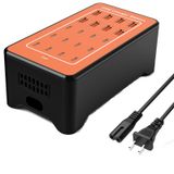 Açma/Kapama Anahtarlı Örgülü Güç Kablosu ile Çoklu USB Şarj İstasyonu, RISWOJOR 20 Bağlantı Noktalı 100 W/20A Çoklu Bağlantı Noktalı USB Şarj İstasyonu, Akıllı Telefon Tabletleri için C Tipi 3A ile