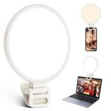 ACMEZING Yükseltilmiş Tam Ekran Halka Işık 60 LED Yan Yayan Parlama Önleyici Klipsli Işık Telefon iPhone Bilgisayar Dizüstü Monitörü, Canlı Akış için 3 Işık Modu, Selfie, Zoom Video Konferansı, TikTok