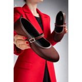 ACMZ SHOES Saten Kadın Babet Ortopedik Taban Yuvarlak Burun Balerin Ayakkabı