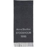 Acne Studios Siyah Gri Kadın Yün Atkı - Siyah - Beyaz - Standart
