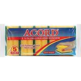 Acord 5\'li Oluklu Bulaşık Süngeri 72 Paket - Beyaz