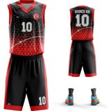 ACR Giyim Basketbol Forması Kırmızı & Siyah Model B2402 - Kişiye Özel Isim ve Numara Yazılabilir Dijital Baskı - Kırmızı - Siyah - 2XL
