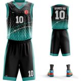 ACR Giyim Basketbol Forması Turkuaz & Siyah Model B2402 - Kişiye Özel Isim ve Numara Yazılabilir Dijital Baskı