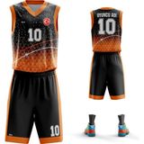 ACR Giyim Basketbol Forması Turuncu & Siyah Model B2402 - Kişiye Özel Isim ve Numara Yazılabilir Dijital Baskı