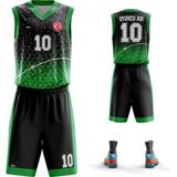 ACR Giyim Basketbol Forması Yeşil & Siyah Model B2402 - Kişiye Özel Isim ve Numara Yazılabilir Dijital Baskı - Yeşil - Siyah - 2XL